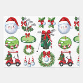Feuille De Papier Cadeau Cadeaux de Noël de golf pour golfeurs (Devant)