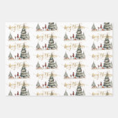 Feuille De Papier Cadeau Cadeaux de Noël sous l'arbre (Devant 2)