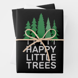 Feuille De Papier Cadeau Cadeaux drôles de camping d'arbres peu heureux