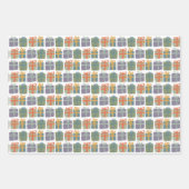 Feuille De Papier Cadeau Cadeaux mignons Jour férié de Noël tiré à la main (Devant 2)