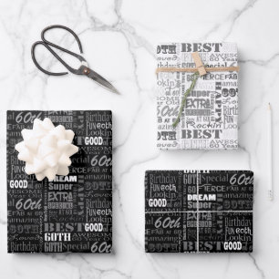 Feuille De Papier Cadeau Cadeaux Uniques Et Spéciaux De Fête Du 60E Anniver