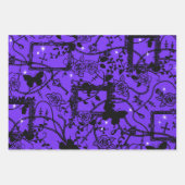 Feuille De Papier Cadeau Cadres Et Papillons Rose Gothiques (Devant 3)