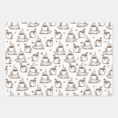 Feuille De Papier Cadeau Café chaud Brown Motif sans joint (Devant 2)