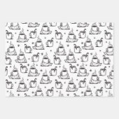 Feuille De Papier Cadeau Café chaud mignon Motif sans joint (Devant)