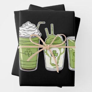 Feuille De Papier Cadeau Café Latte Green Cute Irish St Patrick's Day