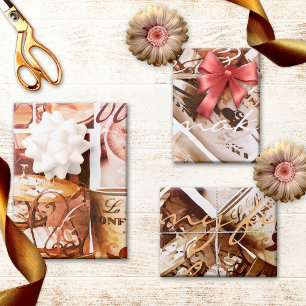 Feuille De Papier Cadeau Café Love Sweet Romantic Paris