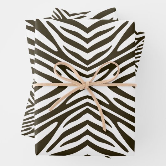 Feuille De Papier Cadeau Café Mocha Neutral Zebra (En situation)