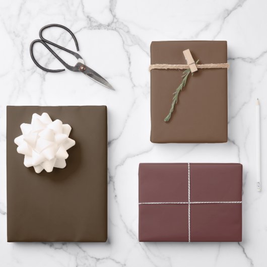 Feuille De Papier Cadeau Cafe Noir Brun Foncé Tons Café Brun Clair 3 Teinte (Recto)
