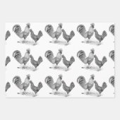 Feuille De Papier Cadeau California Gray Rooster and Hen (Devant 3)