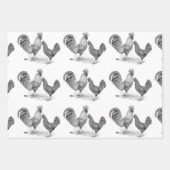 Feuille De Papier Cadeau California Gray Rooster and Hen (Devant 2)