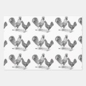 Feuille De Papier Cadeau California Gray Rooster and Hen (Devant)