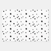 Feuille De Papier Cadeau Calligraphie moderne de Noël noir et blanc (Devant 3)