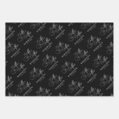 Feuille De Papier Cadeau Calligraphie moderne intemporelle noir & blanc mar (Devant)