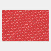 Feuille De Papier Cadeau Calligraphie moderne Je t'aime Saint Valentin Roug (Devant 2)