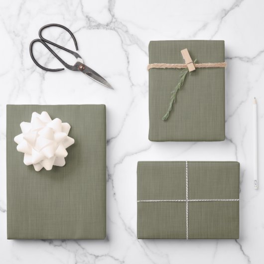 Feuille De Papier Cadeau Calm & simple olive green textured background (Recto)