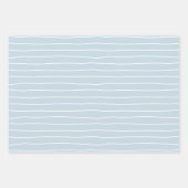 Feuille De Papier Cadeau Calming Pastel Blue Ocean Waves Geometric Linear (Devant)