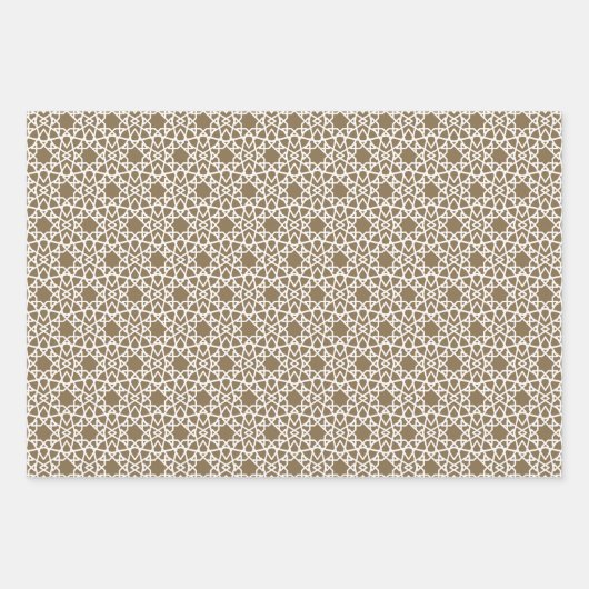 Feuille De Papier Cadeau Camel Brown Arabesque Motif Design (Devant 2)
