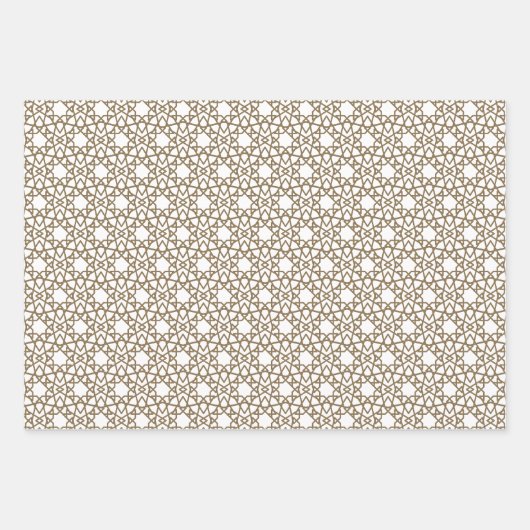Feuille De Papier Cadeau Camel Brown Arabesque Motif Design (Devant)