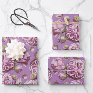 Feuille De Papier Cadeau Camellia Rose Fleurs de Jardin Envelopper les feui