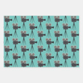 Feuille De Papier Cadeau Caméra de cinéma rétro (Devant 3)