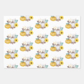 Feuille De Papier Cadeau Camion Citrouille de récolte d'automne joli automn (Devant)