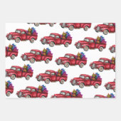 Feuille De Papier Cadeau Camion de Noël, Arbre, Présents  (Devant 2)