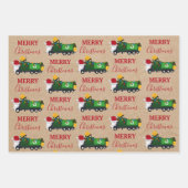 Feuille De Papier Cadeau Camion de recyclage de Noël (Devant)