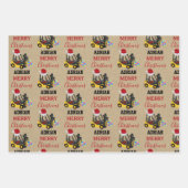 Feuille De Papier Cadeau Camion de transport de Noël Kraft (Devant 3)