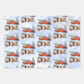 Feuille De Papier Cadeau Camion d'hiver Cavalier King Charles Spaniels (Devant 2)