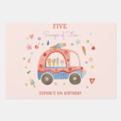 Feuille De Papier Cadeau Camion glace Scoops of fun anniversaire de enfant (Devant)