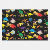 Feuille De Papier Cadeau Camions de construction Astronaut Dinosaures dans  (Devant 3)