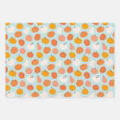 Feuille De Papier Cadeau Camions de patchs Citrouilles mignons avec animaux (Devant 2)