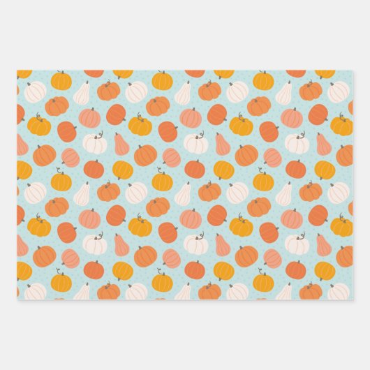 Feuille De Papier Cadeau Camions de patchs Citrouilles mignons avec animaux (Devant 2)