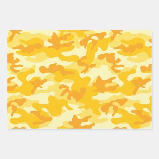 Feuille De Papier Cadeau Camo Adventure Rose Jaune Bleu Orange Amusant (Devant)
