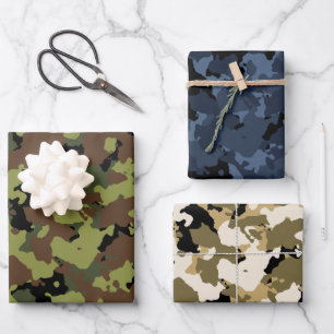 Feuille De Papier Cadeau Camo Assorti