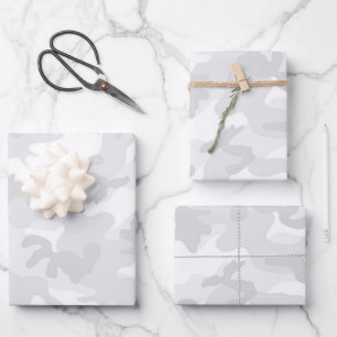 Feuille De Papier Cadeau Camo White Grey Adventure Amusant