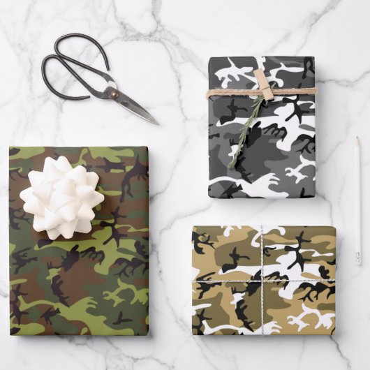 Feuille De Papier Cadeau Camouflage armé (Recto)
