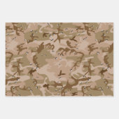 Feuille De Papier Cadeau Camouflage Désert Avec Galets, Militaire, Armée (Devant 2)