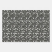 Feuille De Papier Cadeau Camouflage gris et vert (Devant)