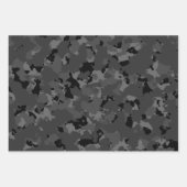Feuille De Papier Cadeau Camouflage noir agité (Devant 3)