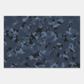 Feuille De Papier Cadeau Camouflage noir agité (Devant 2)