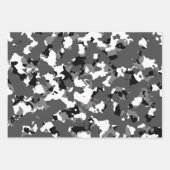Feuille De Papier Cadeau Camouflage noir agité (Devant)