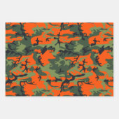 Feuille De Papier Cadeau Camouflage orange et vert, Militaire, Armée (Devant)