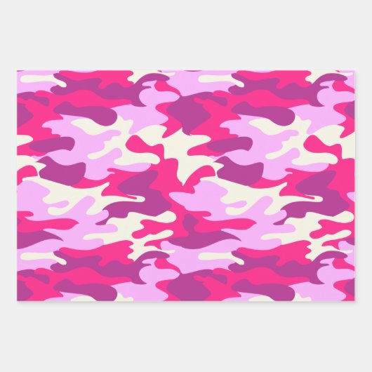 Feuille De Papier Cadeau Camouflage rose mignon Camo Motif tendance 3 cadea (Devant)