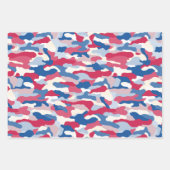Feuille De Papier Cadeau Camouflage rouge blanc et bleu (Devant 2)