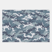 Feuille De Papier Cadeau Camouflage vert, bleu et gris (Devant 2)