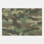 Feuille De Papier Cadeau Camouflage Vert Camo Motif de l'armée (Devant 2)