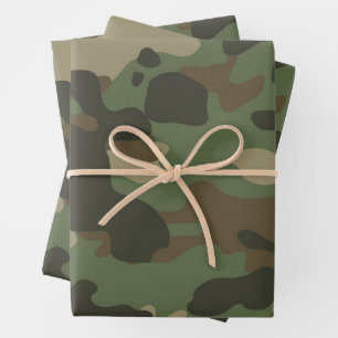 Feuille De Papier Cadeau Camouflage Vert Camo Motif de l'armée