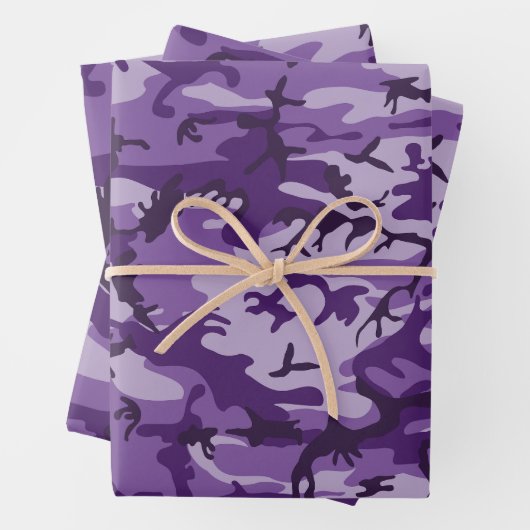 Feuille De Papier Cadeau Camouflage violet, Armée (En situation)