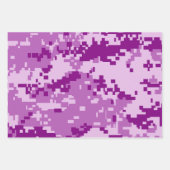 Feuille De Papier Cadeau Camouflage violet de Pixel (Devant)
